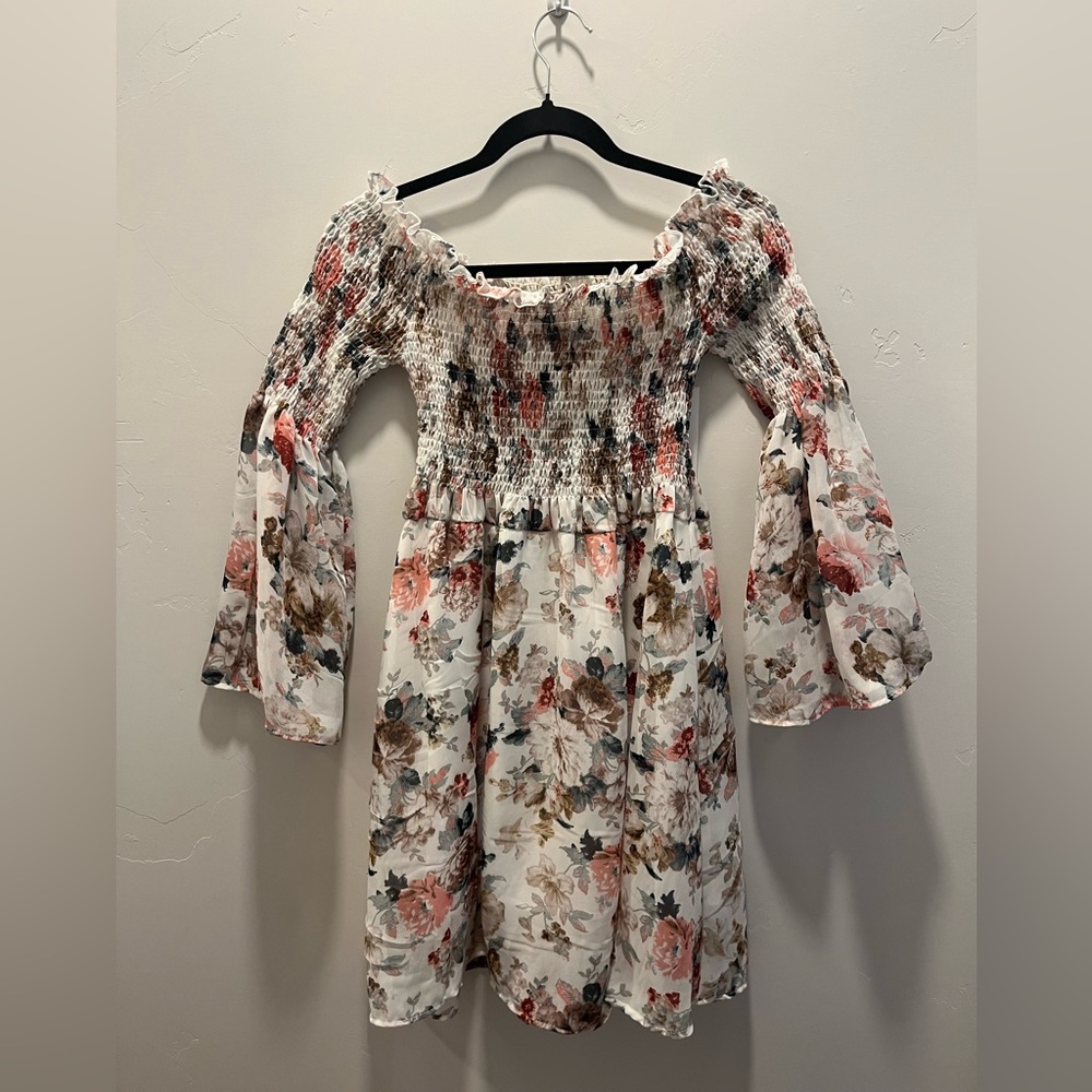 STRAPLESS FLORAL DRESS